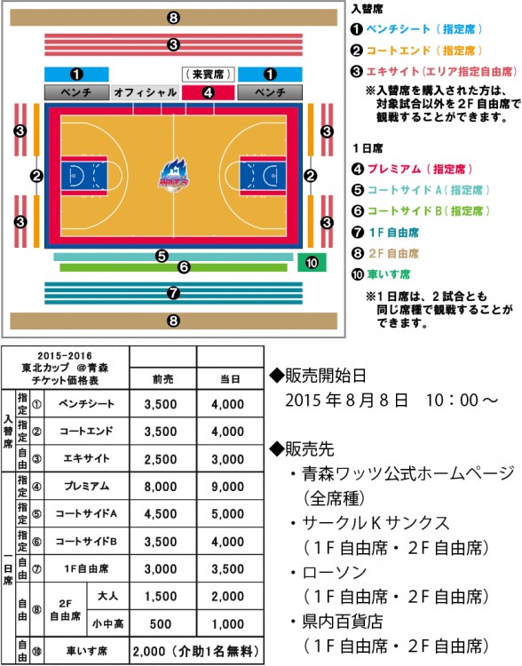 東北カップ座席図＋チケット価格表